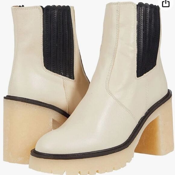 Free People James Chelsea Boot US 9 Crème and Black - Picture 1 of 8